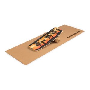 PLANCHE D'ÉQUILIBRE Planche d'équilibre - Boarderking indoorboard curved  - Tapis + rouleau inclus - Jaune