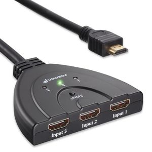 JEU ÉLECTRONIQUE HDMI Switch Avec HDMI Cable, 3-Port HDMI Commutate