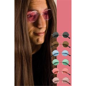 WEDNOK 6 pièces Lunettes de Soleil Hippie Lunettes de Soleil Coeur Hippie Lunettes Hippie Monture en Métal Rétro pour Voyage Femme Homme Fantaisie Déguisement Quotidien Soirée Anniversaire Carnaval 