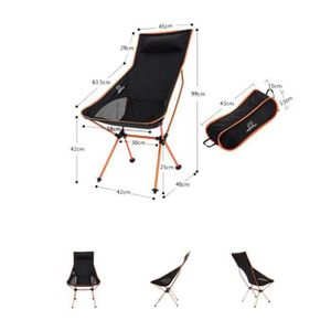 CHAISE DE CAMPING Chaise Pliante Portable Camping en Plein Air Trekking PêChe Pique-Nique Barbecue Plage Tabourets Orange