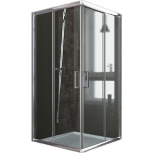 Cabine de Douche d'Angle avec Porte Coulissante 80-120 cm