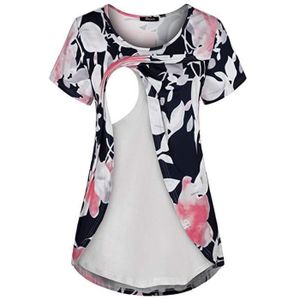 CHEMISIER - BLOUSE Vêtements pour femmes enceintes Haut d'allaitement de maternité d'été T-shirt à manches courtes Multicolore