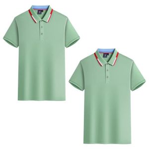 POLO Lot de 2 Polo Homme Ete Manches Courtes T-Shirt Elegant Couleur Unie Casual Top Respirant Tissu Confortable - Vert clair
