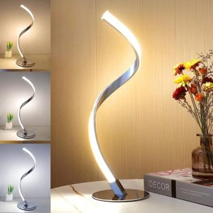 LAMPE A POSER LED Spirale Lampe de Chevet Dimmable, Métal Lampe de Table Tactile 3000K-5000K (Blanc Chaud-Naturel-Froid), LED Moderne Lampe de183