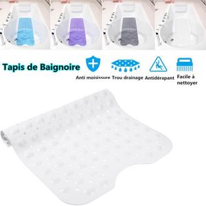 ANTI-DÉRAPANT BAIN Tapis de Bain Antiderapant de Sécurité 100 x 40 cm Anti Glisse pour Baignoires Douches Salle de Bain Blanc