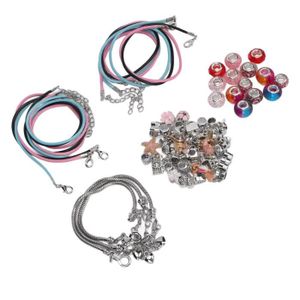 KIT BIJOUX ZJCHAO Kit de fabrication de bracelet à breloques Kit de fabrication de bracelets à breloques, Bracelets bricolage coffret Rose K9
