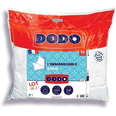 Oreillers DODO Taïga 50x70 Cm - Confort Medium - Synthétique Doux Respirant - Fabriqué France