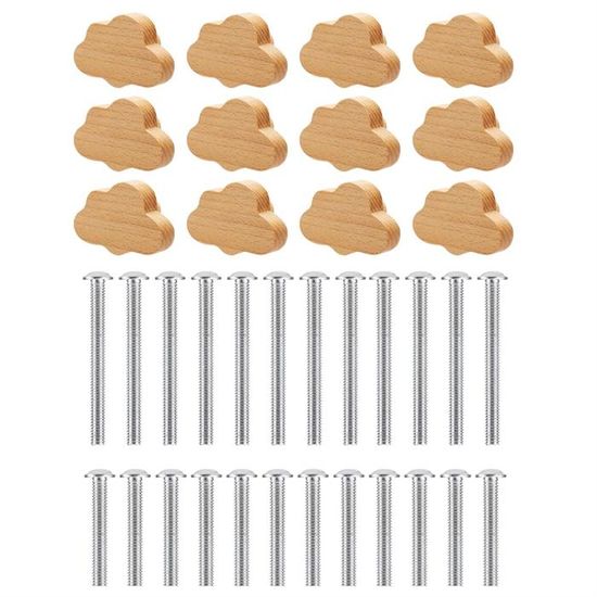 Lot De 16 Boutons De Meubles En Bois Avec Vis - Ronds - En Bois - Pour Lot De 16 Boutons De Meubles En Bois Avec Vis - Ronds - En Bois - Pour