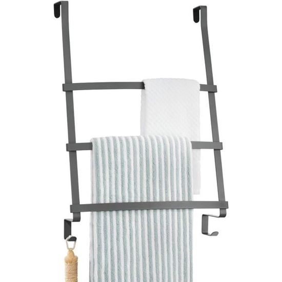 Porte-serviette A Poser - Échelle Porte Serviette Avec 3 Barres 3 Étagères - Meuble Salle De