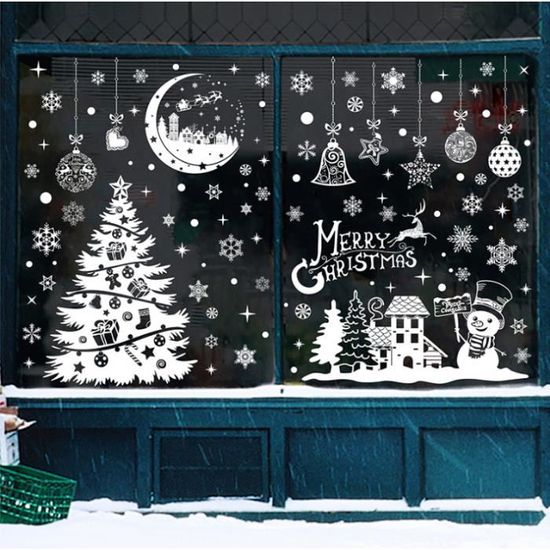 Stickers Noël Fenetre - HYKJSIDE - Décoration de Noël - Bonhomme de Stickers Noël Fenetre - HYKJSIDE - Décoration de Noël - Bonhomme de