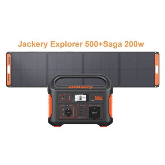 Générateur solaire Jackery 500 avec 1 panneau SolarSaga 200W