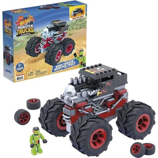 Mega Construx Hot Wheels Monster Trucks Bone Shaker, jeu de voiture et de briques de construction, 194 pieces, pour enfant de