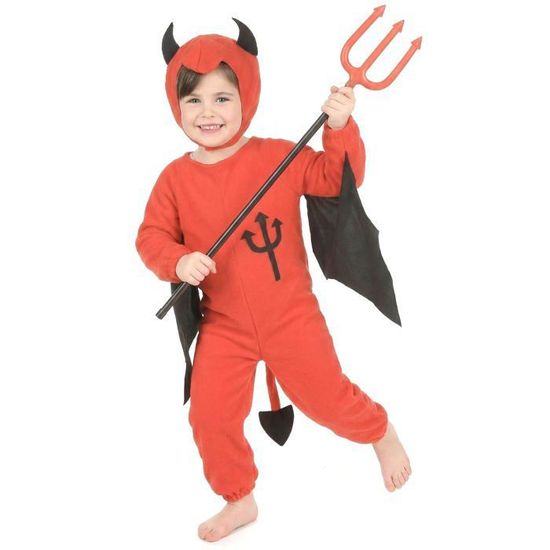Jadeo Teufelskostüm Für Jungen 10-12 Jahre – Schwarzes Kleid Mit Roten Flammen, Kapuze & Maske