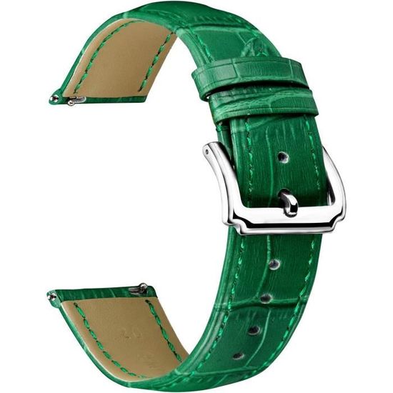 Bracelet De Montre En Cuir Pour Homme Et Femme - À Dégagement Rapide - Boucle En Acier Inoxydable - Bracelet De Rechange - 17 Mm, 18 Mm, 19 Mm, 20 Mm