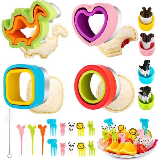Lot de 30 emporte-pièces pour sandwich, coupe-sandwich, fruits, légumes, biscuits, aliments pour enfants