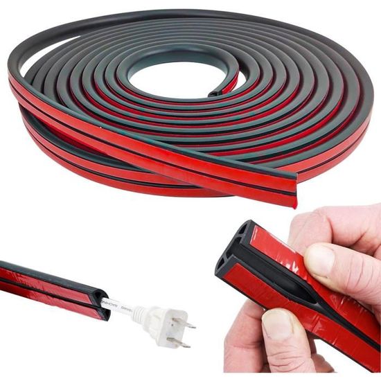 Goulotte Passe-câble En PVC Autocollante - 1 Mètre - Cache-fils Pour Sol Et Mur