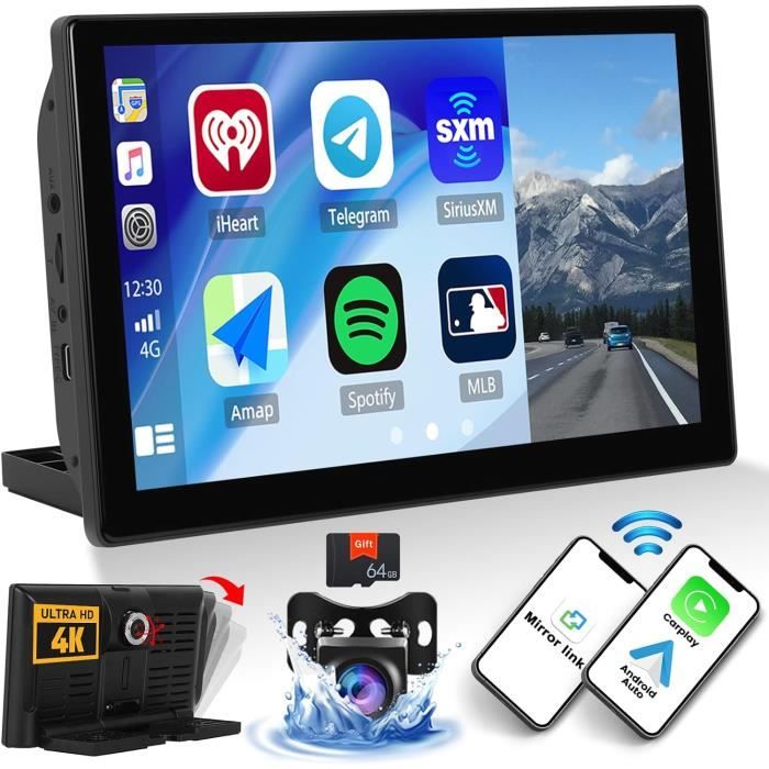 Ecran Carplay An Oid Auto, 9 Pouces Sans Fil Autoradio Portable Carplay Stéréo De Voiture Avec