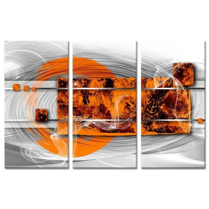 Tableau Deco Triptyque Art Abstrait Sagesse 120x80 Cm Cdiscount Maison