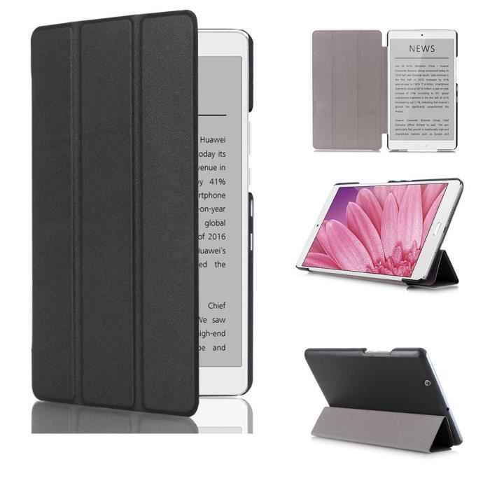 Housse de protection en cuir pour sommeil automatique magnétique pour tablette Huawei M3 8,4 pouces BK zhc3077