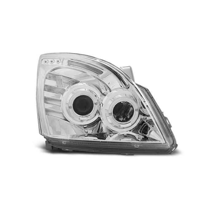Paire de feux phares Toyota Land Cruiser 120 03-09 angel eyes chrome (O05)