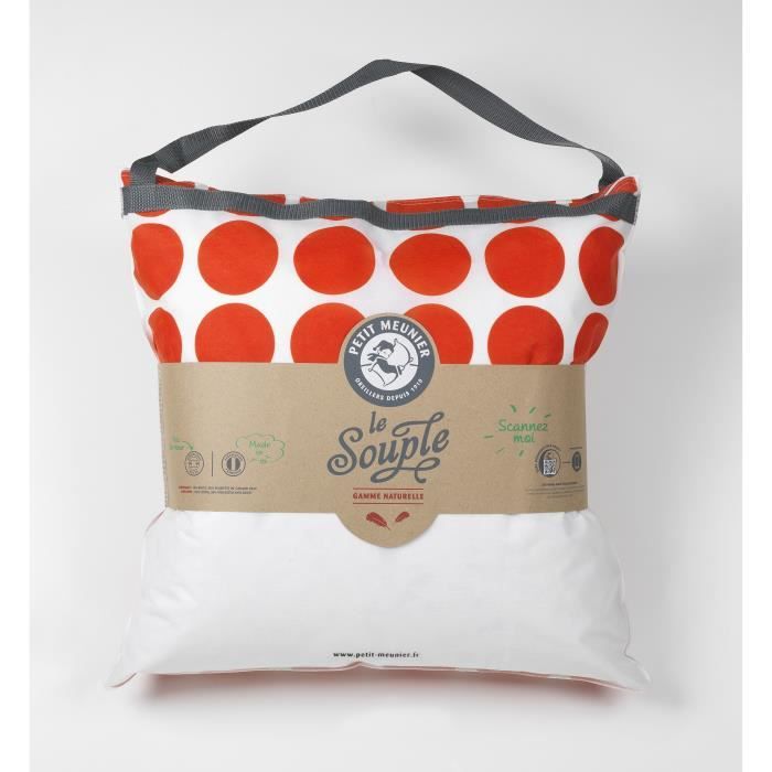 PETIT MEUNIER Oreiller LE SOUPLE NATUREL 60x60 cm blanc