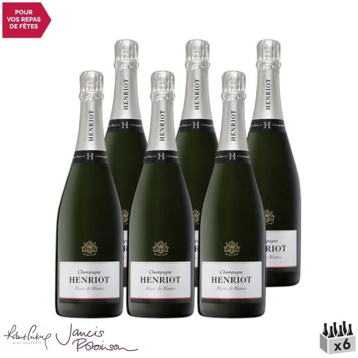 Champagne Blanc de Blancs Blanc - Lot de 6x75cl - Champagne Henriot - 17-20 Jancis Robinson - Cépage Chardonnay