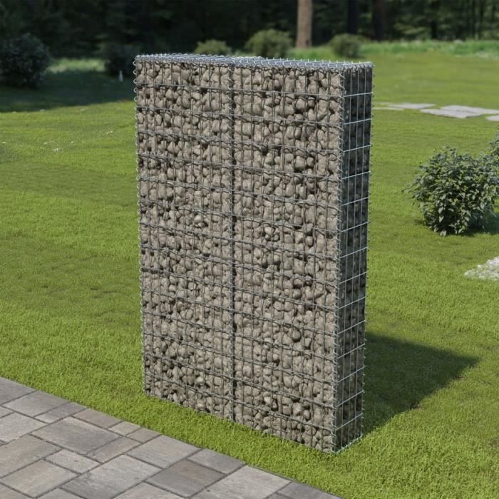 Mur à Gabion avec Couvercles Acier Galvanisé 100 x 20 x 150 cm