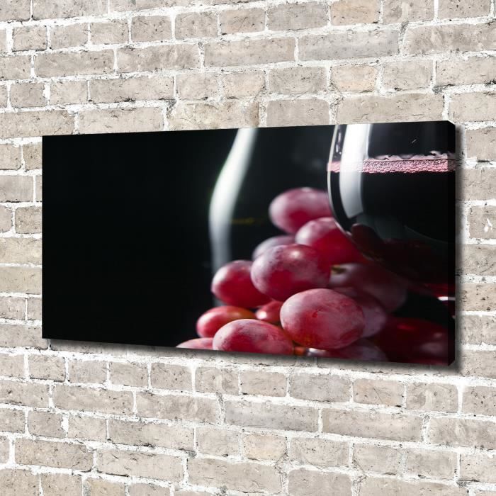 Tulup 140x70 cm art mural - Image sur toile:- Nourriture boissons - Raisins Vin - Rouge