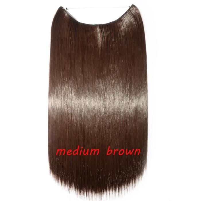 902 20 pouces -S noilite 32 couleurs Invisible fil Halo pince à Extension de cheveux en faux cheveux postiches Extensions de cheveu