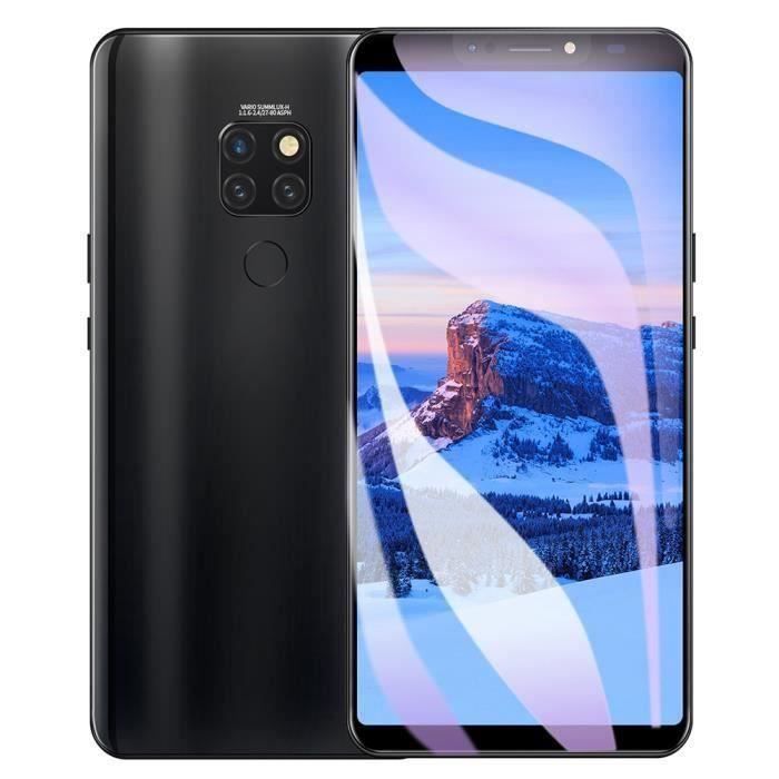Smartphone téléphone mobile 6.1 '' 4 + 64G Ecran déverrouillé Reconnaissance d'empreintes digitales Double carte 3G EU plug