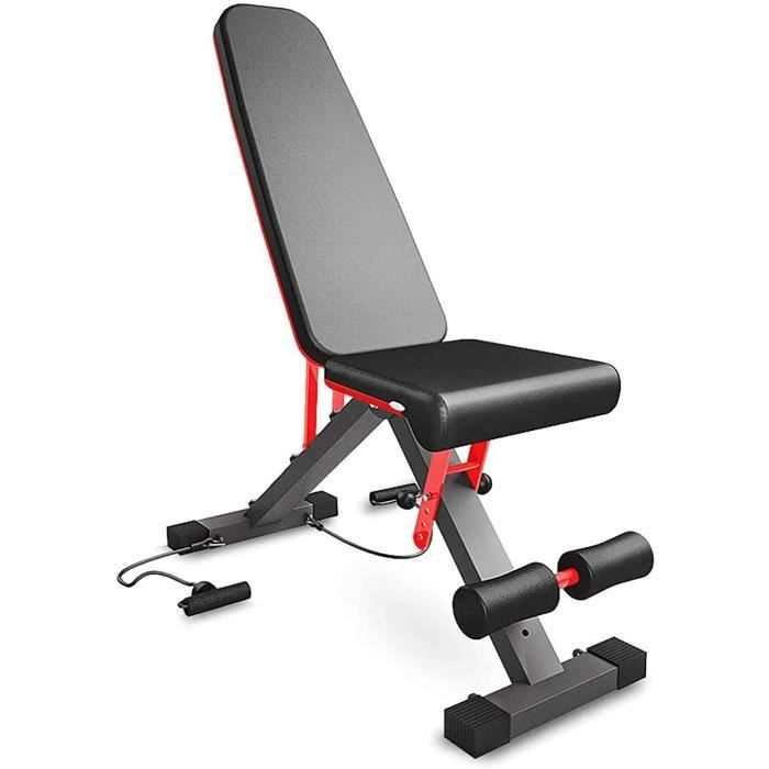 BANC DE MUSCULATION Banc de Musculation PliableReacuteglable en 4 Positions Flat Incline Decline Multi UseMultifonctions Lit Sit855