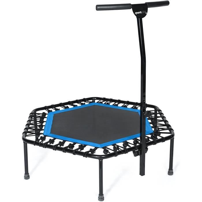 TRAMPOLINE FITNESS SportPlus- Trampoline de Fitness,Pliable,126 cm, suspension silencieuse par corde en caoutchouc, poigné4