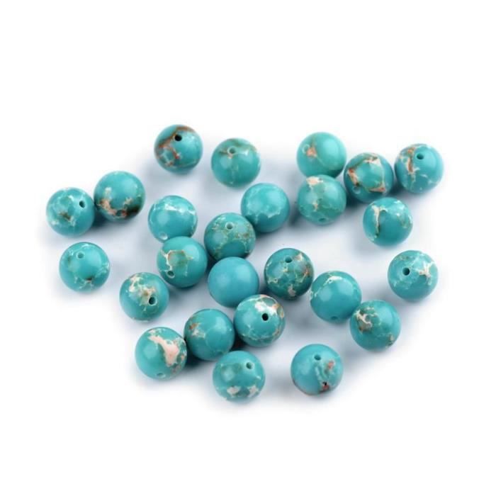 10pc Aspis Bleu De L'océan Minéral Naturel / Pierres Précieuses Perles De Jasper 8mm, Les Perles, La Nacre, De La Lave, Et Nacrés