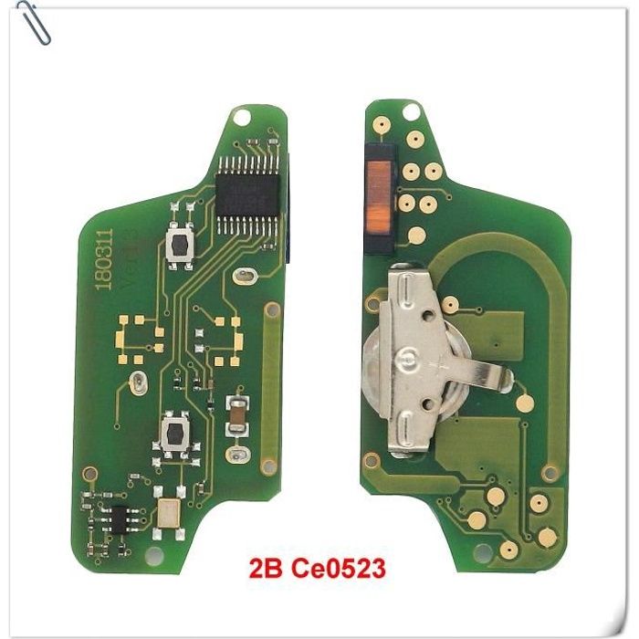 Coque clé,Circuit électronique à 3 boutons, pour citroën C2, C4, C5, C6, Picasso 2008 et Peugeot 207, 307 - Type 2B CE523 - ASK