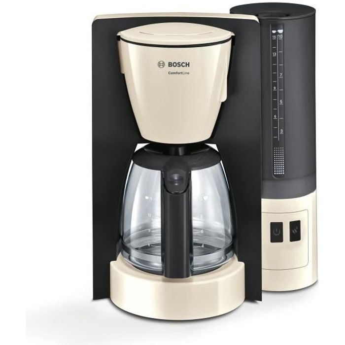 Bosch TKA6A047, Autonome, Machine à café filtre, 1,25 L, 1200 W, Beige, Noir