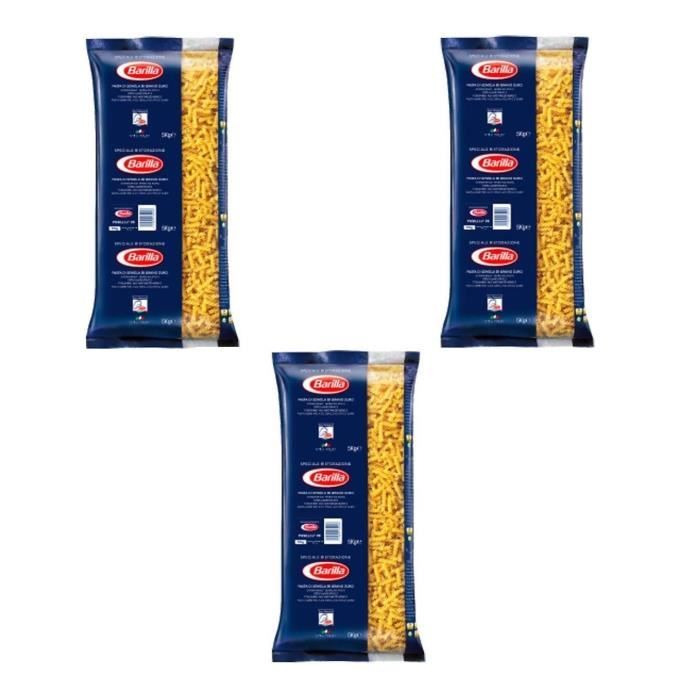 BARILLA Pâtes Fusilli - Lot de 3 Paquets de 5 kg