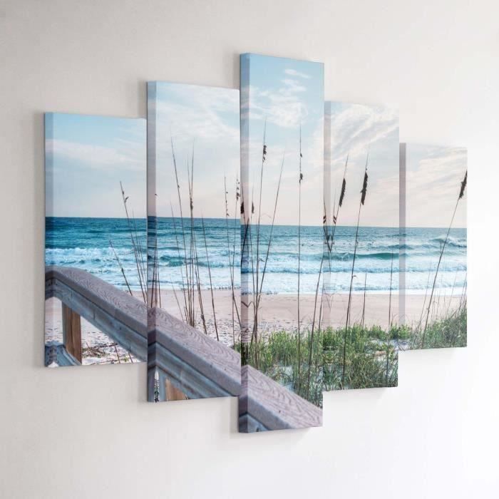 Tableau déco multi panneaux 100x150 DUNE MER