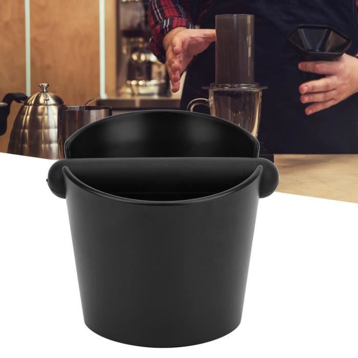 Hililand Récipient à café moulu Seau de marc de laitier anti-dérapant de boîte de frappe de café avec des accessoires de