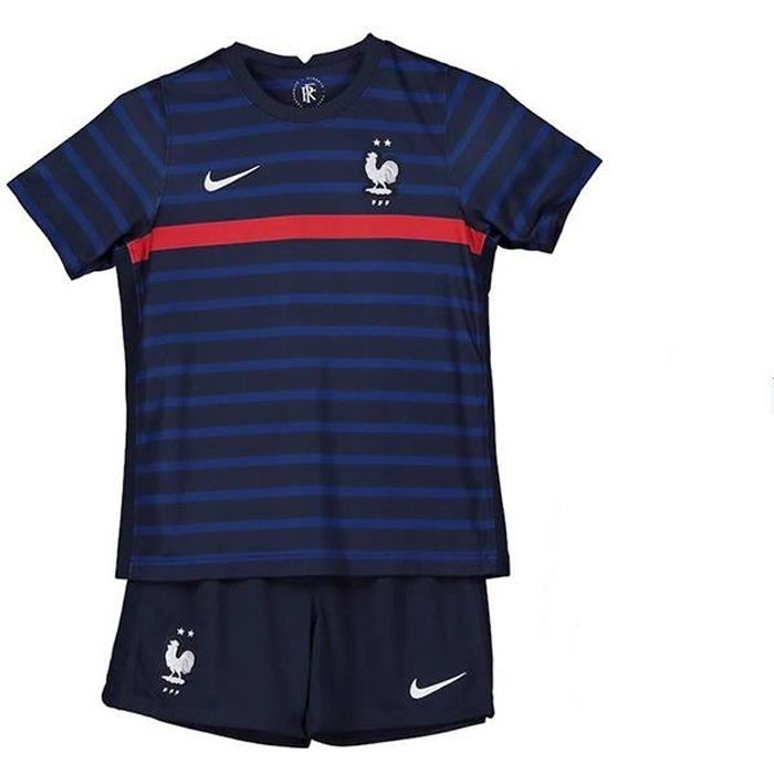 Maillot Equipe de France FFF 2 Etoiles 2020 2021 EURO Maillot de Foot Kit Pas Cher pour Enfant Garçon