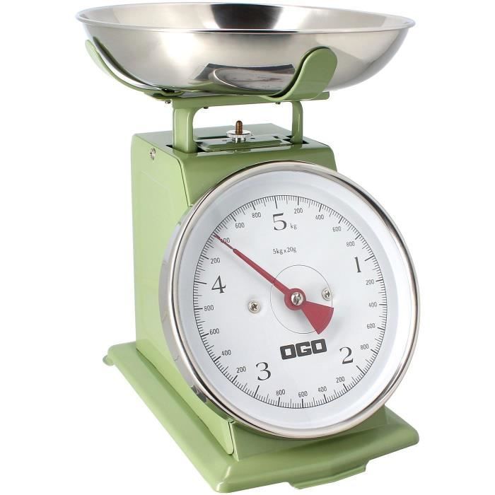 Balance mécanique olive 5kg 20g vintage