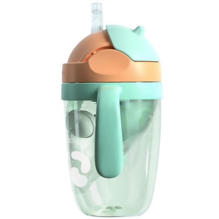 1pc bébé bouteille d'eau potable Double poignée tasse transparente pour enfants TASSE A BEC - GOBELET - VERRE D'APPRENTISSAGE