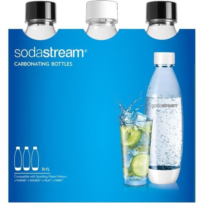 SODASTREAM Pack de 3 bouteilles de gazéification grand modèle FUSE