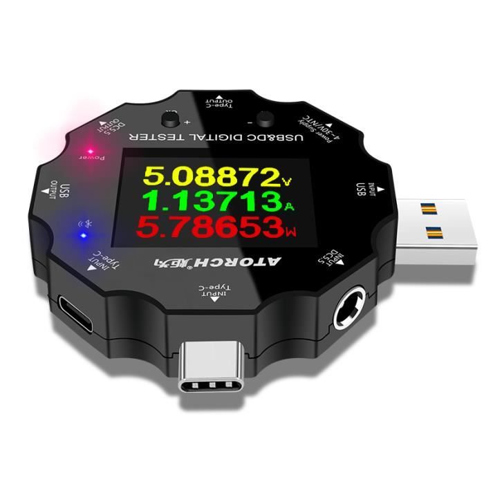 Voltmètre numérique bluetooth UD18 USB3.0 cc type-c 18 en 1 testeur USB APP voltmètre cc HD affichage 6 bits
