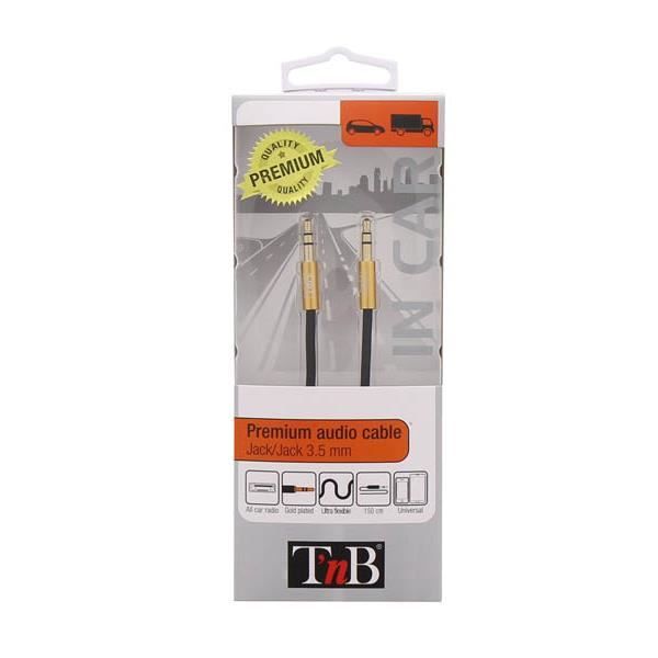 TNB Cable Jack nylon 3,5/3,5 - 1,5 m - Noir