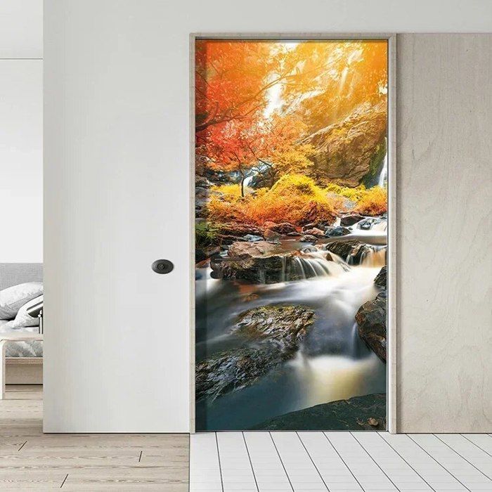 3D Rocks River Water Painting 88 Escaliers Décoration Photo Mural
