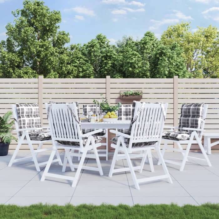 vidaXL Coussins de chaise à dossier bas Carreaux
