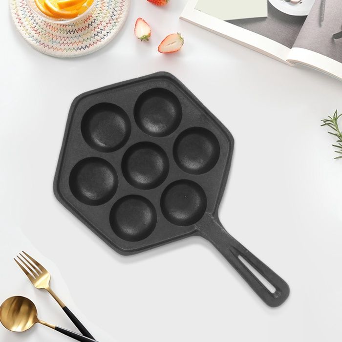 Poêle à Aebleskiver / Ebelskiver En Fonte 12 Trous – Anti-adhésive Robuste – Boulettes Danoises Parfaites