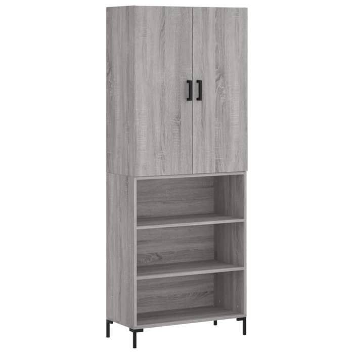 Buffet haut - UU - Meuble sur pied - Sonoma gris - 69 5x34x180 cm - Bois dingénierie C845