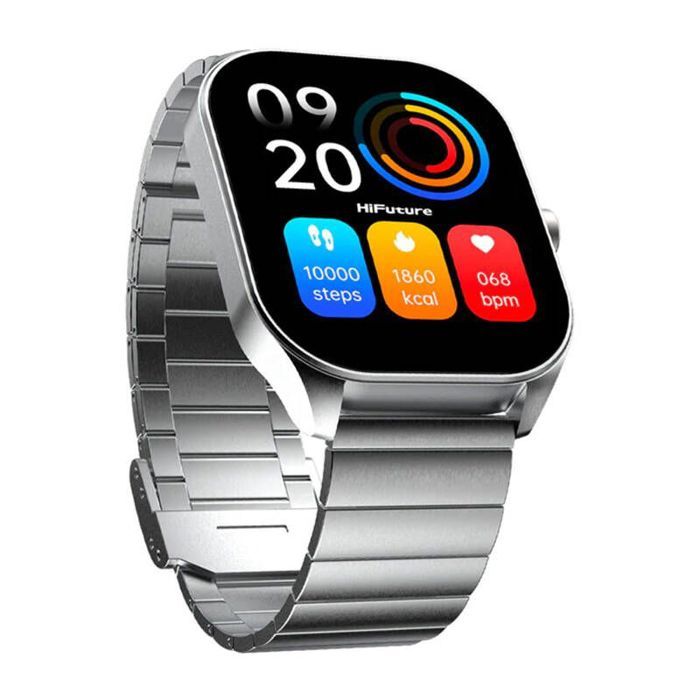 Hifuture Apex — Montre connectée AMOLED 204 (368x448) Argent IP68 7 jours