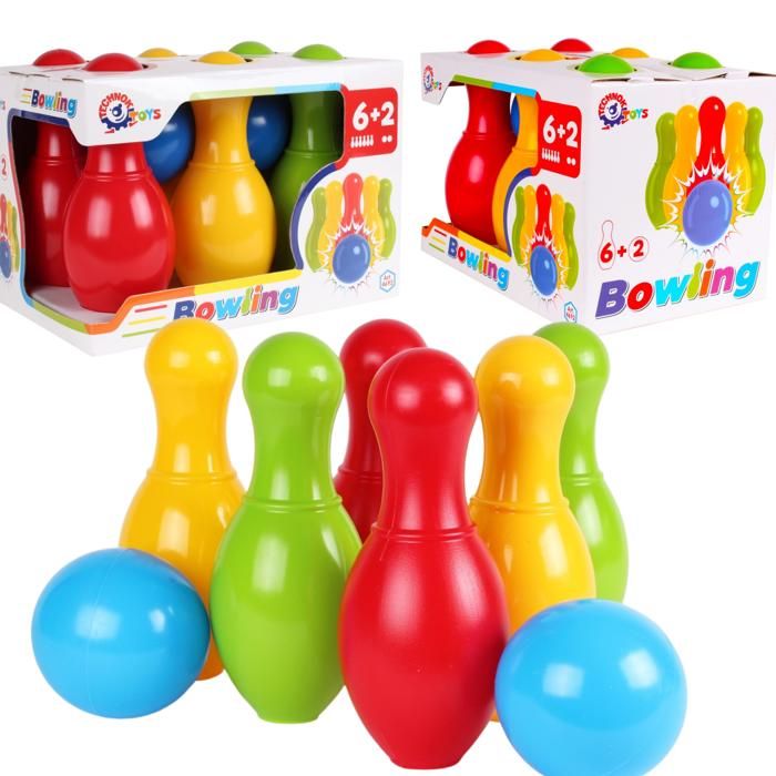 MGM Blue Sky – Jeu De Quilles XXL 9 Pièces + 2 Balles – Grand Modèle 25 Cm – Jeu De Plein Air – Dès 3 Ans – Cadeau Sportif